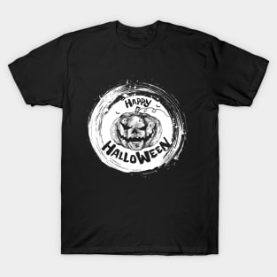 Halloween Scary Evil Pumpkin Funny Pumpkin Head T-Shirt